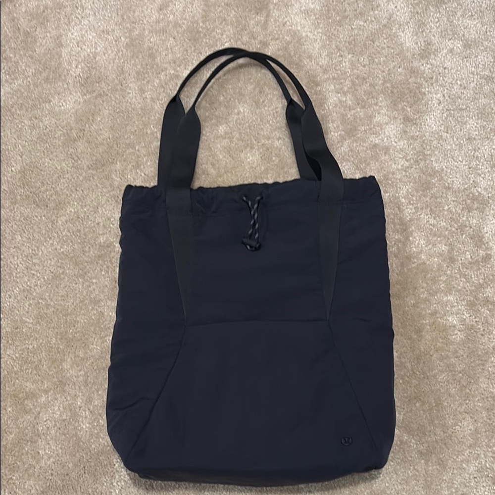 Lululemon Athletica Black Nylon Tote Bag Backpack Hybrid